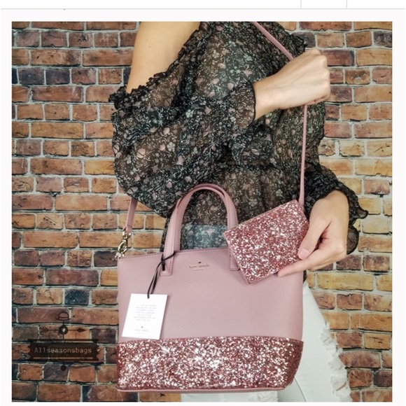 Kate spade Ina Greta court glittery crossbody top handle handbag - Picture 1 of 14